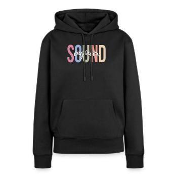 Ingénieur du son Ingénieur du son - Sweat à capuche Premium bio Femme - noir - Devant - Julia (174cm)