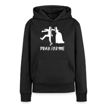 Marié Marié - Sweat à capuche Premium bio Femme - noir - Devant - Julia (174cm)