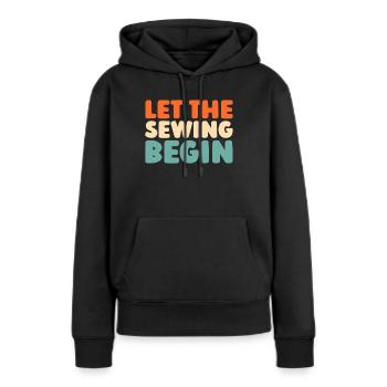 Machine à coudre - Sweat à capuche Premium bio Femme - noir - Devant - Julia (174cm)