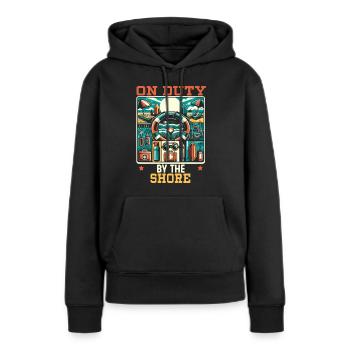 Rettungsschwimmer-lebensretter-beruf Am Strand - Frauen Premium Bio Hoodie - Schwarz - Vorne - Julia (174cm)
