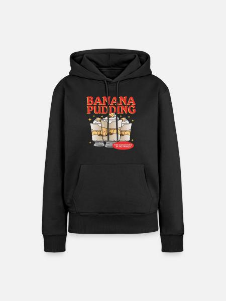 Bananenpudding Bananen-Pudding Geschenk - Frauen Premium Bio Hoodie - Schwarz