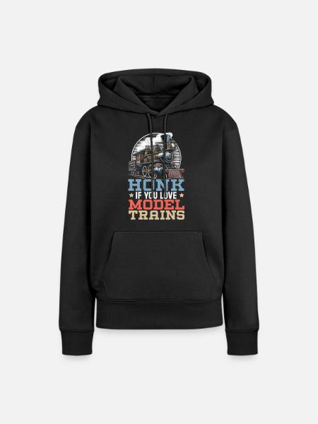 Modelleisenbahn Eisenbahn - Frauen Premium Bio Hoodie - Schwarz