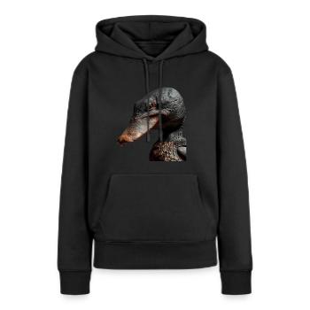 Ornithorynque - Sweat à capuche Premium bio Femme - noir - Devant - Julia (174cm)