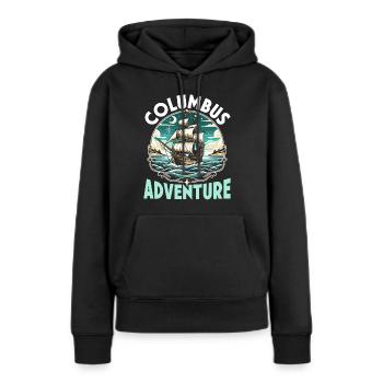 Columbus Day Amerika 1492 Usa Entdeckung - Frauen Premium Bio Hoodie - Schwarz - Vorne - Julia (174cm)