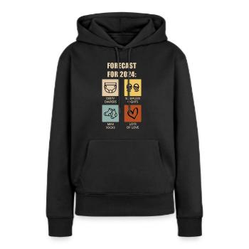 Werdende Eltern 2024 Vorhersage 2024 - Frauen Premium Bio Hoodie - Schwarz - Vorne - Julia (174cm)