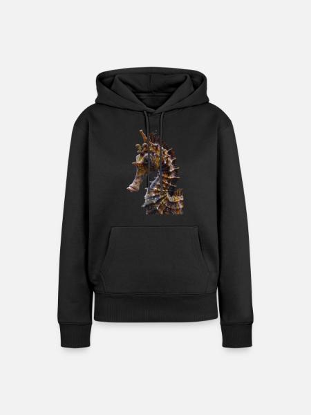 Seepferdchen - Frauen Premium Bio Hoodie - Schwarz