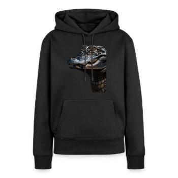 Alligator - Sweat à capuche Premium bio Femme - noir - Devant - Julia (174cm)