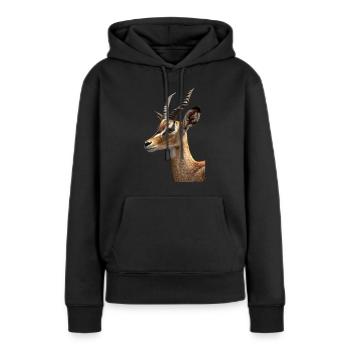 Antilope - Sweat à capuche Premium bio Femme - noir - Devant - Julia (174cm)