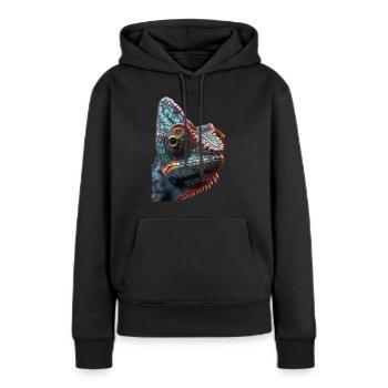 Caméléon - Sweat à capuche Premium bio Femme - noir - Devant - Julia (174cm)