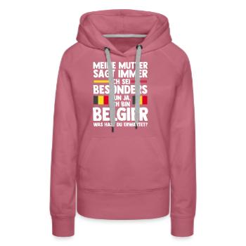 Belgier Belgisch Belgien - Frauen Premium Bio Hoodie - Malve - Vorne - Isabella (175cm)