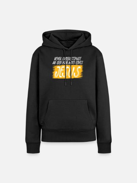 Jezus Christus Christendom Bijbel Kruis - Vrouwen Premium Bio hoodie - zwart