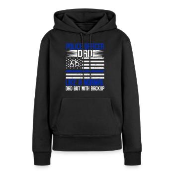 Polizeibeamter Blue Line Strafverfolgungsbehörden - Frauen Premium Bio Hoodie - Schwarz - Vorne - Julia (174cm)