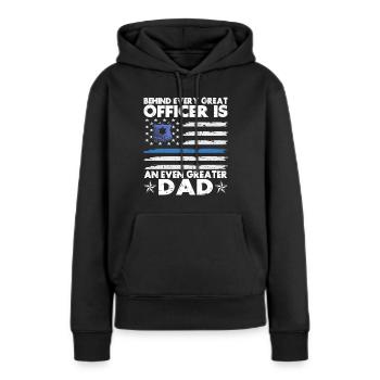 Polizeibeamter Blue Line Strafverfolgungsbehörden - Frauen Premium Bio Hoodie - Schwarz - Vorne - Julia (174cm)