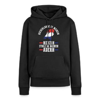 Pays-Bas Pays-Bas Pays-Bas - Sweat à capuche Premium bio Femme - noir - Devant - Julia (174cm)