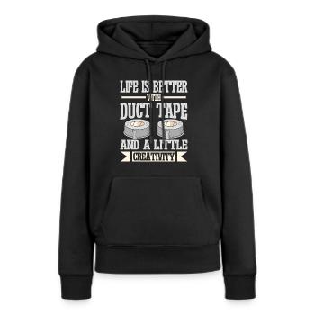 Ruban adhésif Engineer Humorous pour hommes - Sweat à capuche Premium bio Femme - noir - Devant - Julia (174cm)