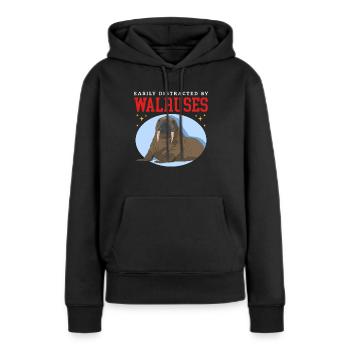Morse Morse Morse Morse Cadeau de morse - Sweat à capuche Premium bio Femme - noir - Devant - Julia (174cm)