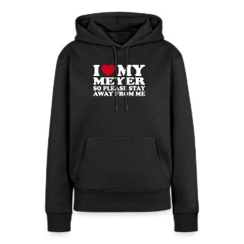 Ich Liebe Meyer Herz Familienname Geschenk - Frauen Premium Bio Hoodie - Schwarz - Vorne - Julia (174cm)