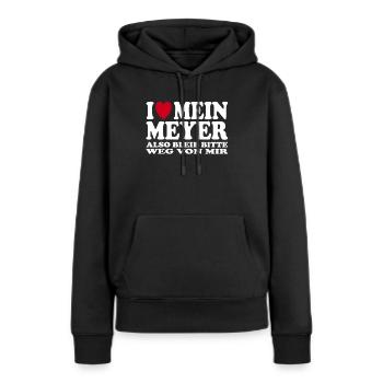 Ich Liebe Mein Meyer Familienname Spruch - Frauen Premium Bio Hoodie - Schwarz - Vorne - Julia (174cm)