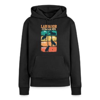 Labrador COMMANDOS Labrador Lover Drôle - Sweat à capuche Premium bio Femme - noir - Devant - Julia (174cm)
