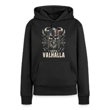 Culture viking nordique Mythologie nordique - Sweat à capuche Premium bio Femme - noir - Devant - Julia (174cm)