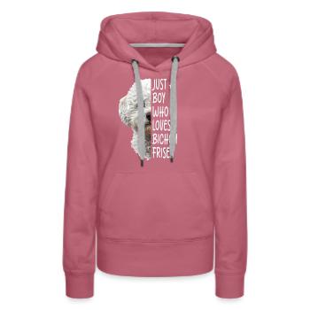 Bichon Frisé - Sweat à capuche Premium bio Femme - mauve - Devant - Isabella (175cm)