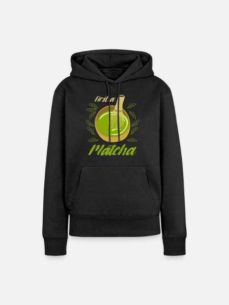 Matcha -grüner Tee - Frauen Premium Bio Hoodie - Schwarz