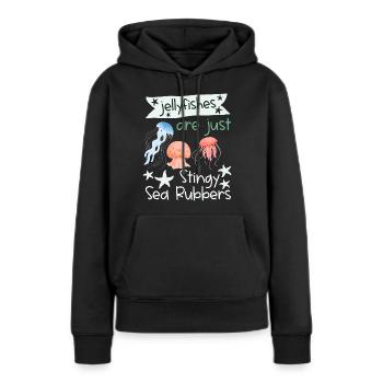 Les méduses ne sont que des gommes de mer avares Drôle de torture - Sweat à capuche Premium bio Femme - noir - Devant - Julia (174cm)