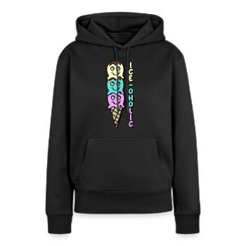 Ice Cream - Frauen Premium Bio Hoodie - Schwarz - Vorne - Julia (174cm)