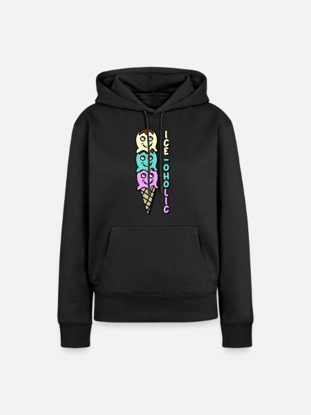 Ice Cream - Frauen Premium Bio Hoodie - Schwarz