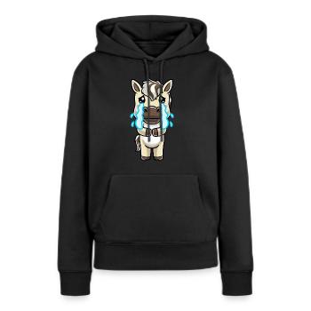 Fjordpferd Kawaii Emoticon - Frauen Premium Bio Hoodie - Schwarz - Vorne - Julia (174cm)