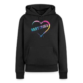 Bartender Mixologist Heart - Women’s Premium Organic Hoodie - black - Front - Julia (174cm)