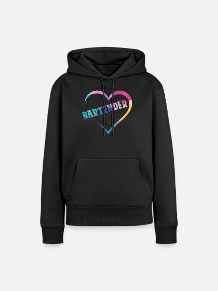 Bartender Mixologist Heart - Frauen Premium Bio Hoodie - Schwarz