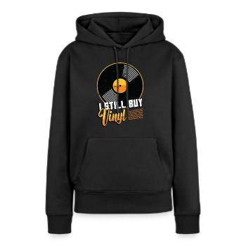 Vinyl Records I Still Buy Vinyl Retro Music Lover - Frauen Premium Bio Hoodie - Schwarz - Vorne - Julia (174cm)