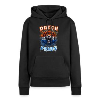 Lion néerlandais aux couleurs du drapeau néerlandais - Sweat à capuche Premium bio Femme - noir - Devant - Julia (174cm)