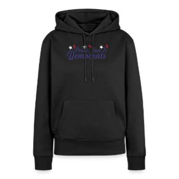 Élections démocratiques Démocratie Démocrate - Sweat à capuche Premium bio Femme - noir - Devant - Julia (174cm)