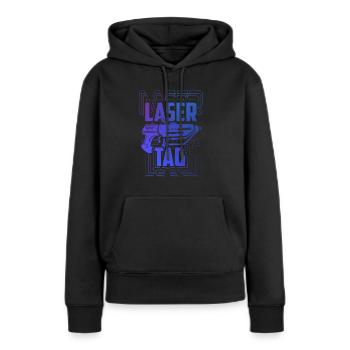 Cadeau Laser Tag Laser Tag Crew Événement Laser - Sweat à capuche Premium bio Femme - noir - Devant - Julia (174cm)