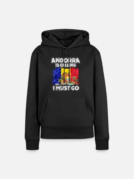 Andorra - Frauen Premium Bio Hoodie - Schwarz