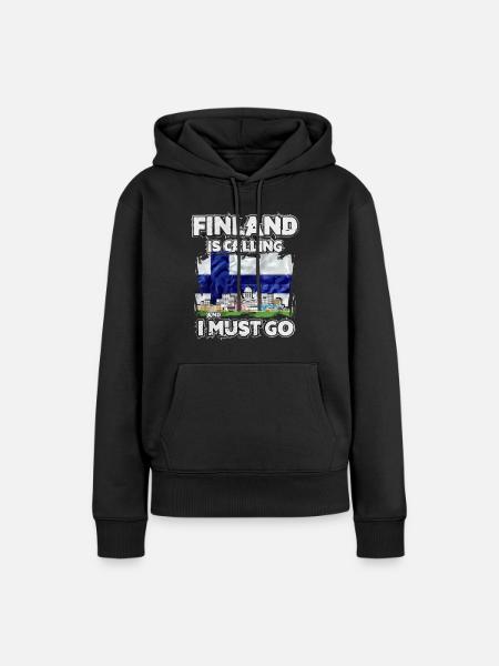 Finnland - Frauen Premium Bio Hoodie - Schwarz