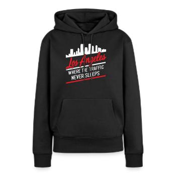 États-Unis États-Unis État d’Amérique Go - Sweat à capuche Premium bio Femme - noir - Devant - Julia (174cm)
