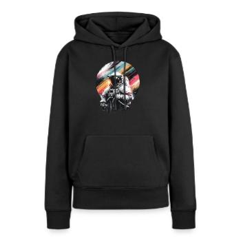Greifen Sie Nach Den Sternen Mit Unserem - Frauen Premium Bio Hoodie - Schwarz - Vorne - Julia (174cm)
