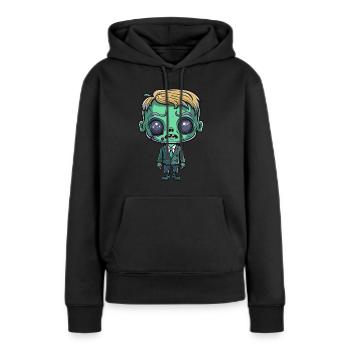 Vendeur Halloween - Sweat à capuche Premium bio Femme - noir - Devant - Julia (174cm)