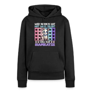 Siamkatzen WER NARBEN HAT HAT EINE SIAMKATZE - Frauen Premium Bio Hoodie - Schwarz - Vorne - Julia (174cm)