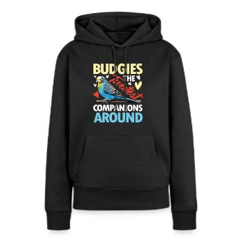 Budgies The Tweetest Companions Around - Frauen Premium Bio Hoodie - Schwarz - Vorne - Julia (174cm)