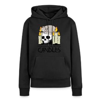 bougie chat bougie crâne bougies - Sweat à capuche Premium bio Femme - noir - Devant - Julia (174cm)