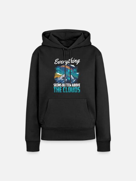 Flugschirm motorschirm paramotoring - Frauen Premium Bio Hoodie - Schwarz