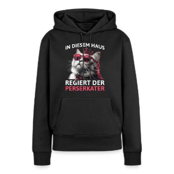 Perserkatze IN DIESEM HAUS REGIERT DER PERSER - Frauen Premium Bio Hoodie - Schwarz - Vorne - Julia (174cm)