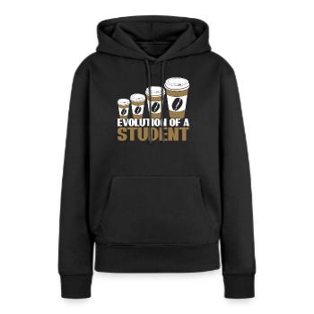 Étudiants Café Etudiant - Sweat à capuche Premium bio Femme - noir - Devant - Julia (174cm)
