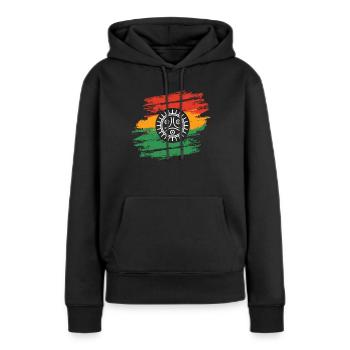 Grenouille Coqui Symbole Taino Boricua Puerto - Sweat à capuche Premium bio Femme - noir - Devant - Julia (174cm)