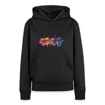 Mannheim - Sweat à capuche Premium bio Femme - noir - Devant - Julia (174cm)