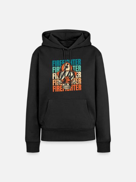 Feuerwehrmann - Frauen Premium Bio Hoodie - Schwarz